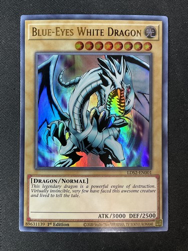 Yu-Gi-Oh TCG #LDS2-DE001 Blauäugiger Weißer Drache 1. Auflage Ultra Rare NM