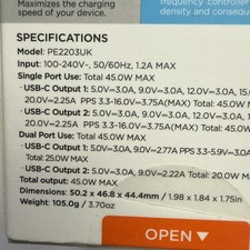 SPIGEN ARCSTATION PRO GaN 452 DUAL USB-C WALL CHARGER, TOTAL 45W - SIERRA BLUE