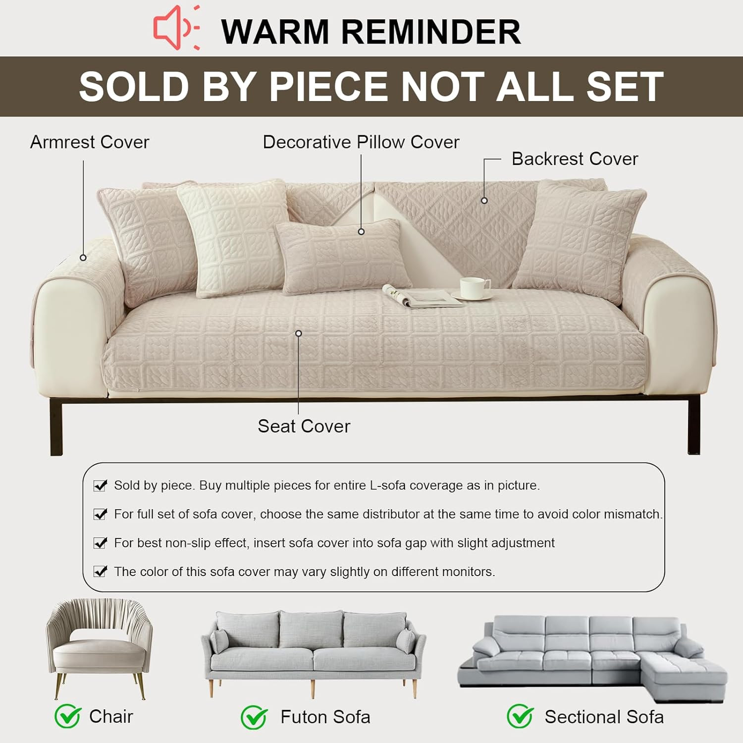 Upgrade Milchsamt Superweiche Sofa Überzug L Form U 1234 Sitzer Couch Überzug