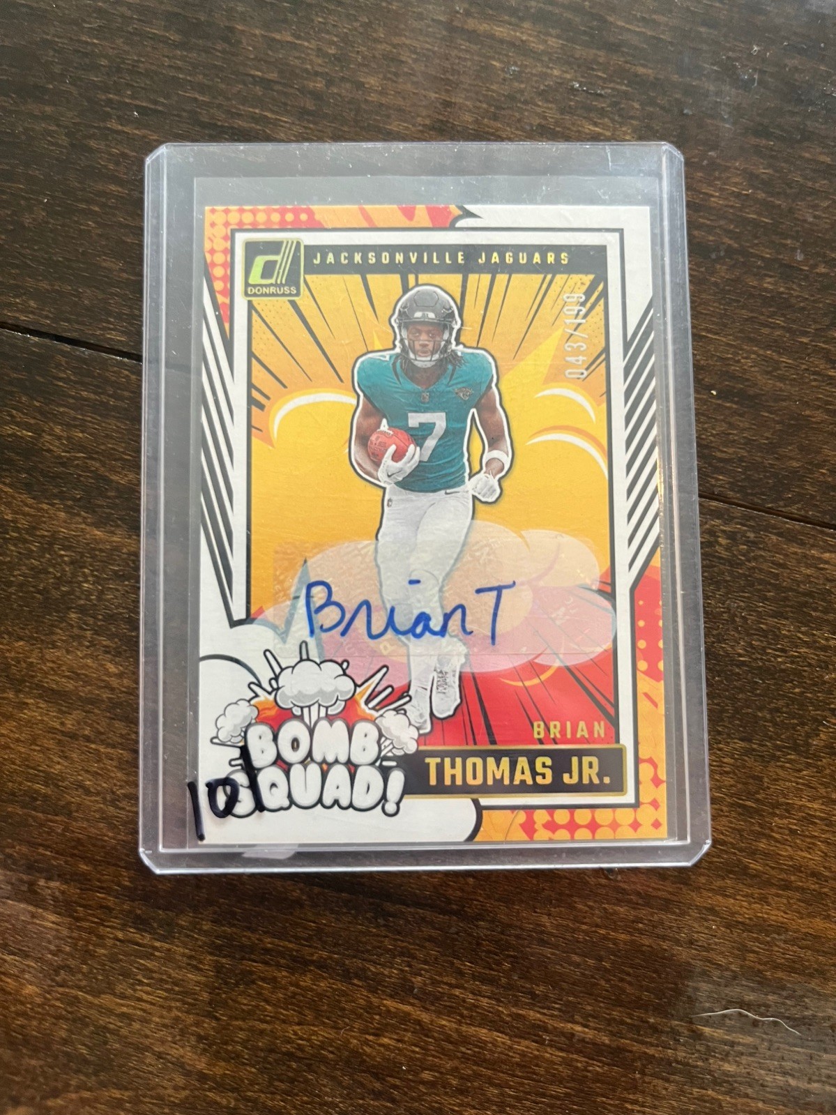 BRIAN THOMAS JR 2024 Donruss Football #06 Bomb Squad Auto /199 Rookie