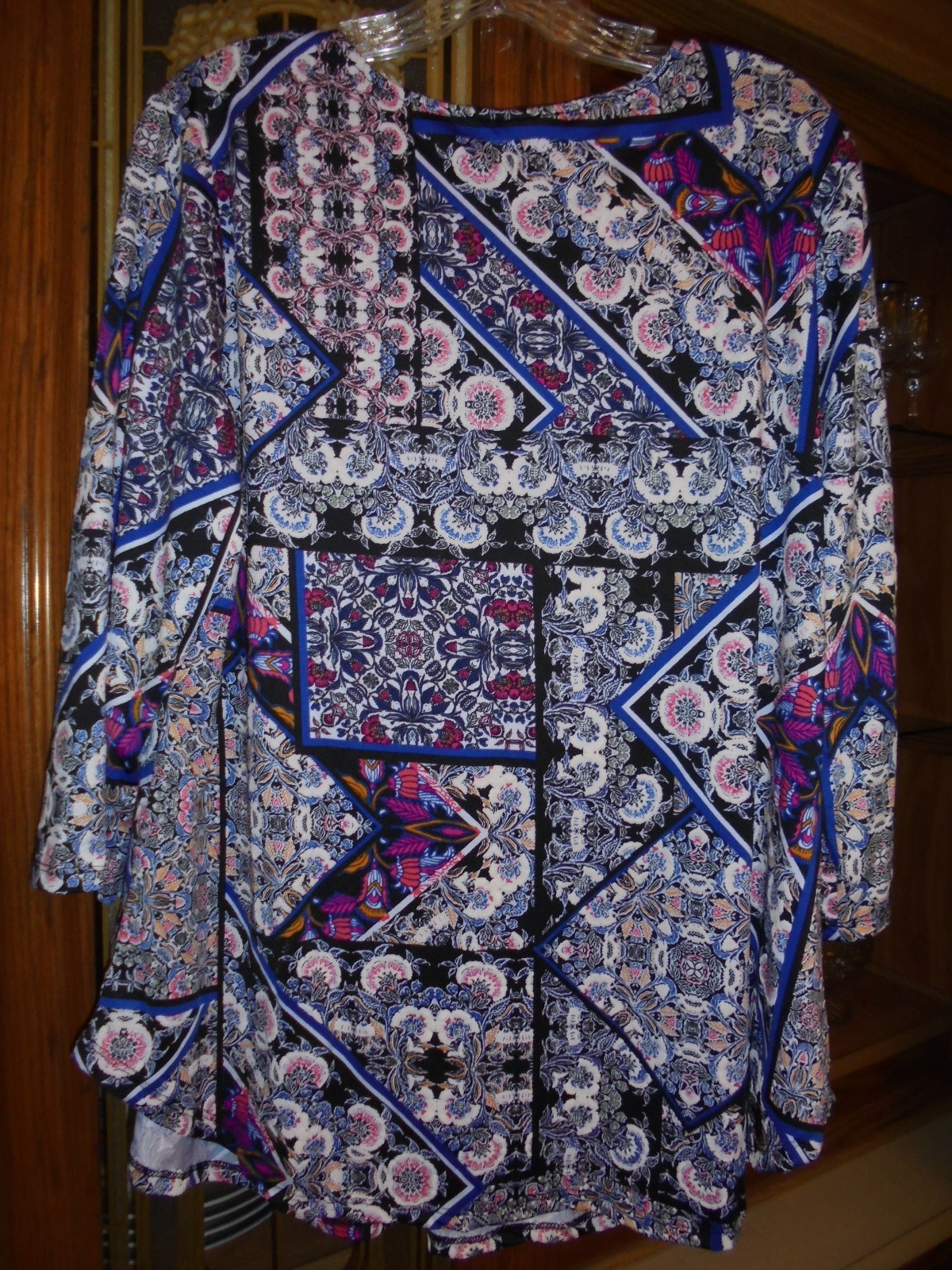 Ruby Rd Blue Ruby Rd blue and pink floral top size L | eBay