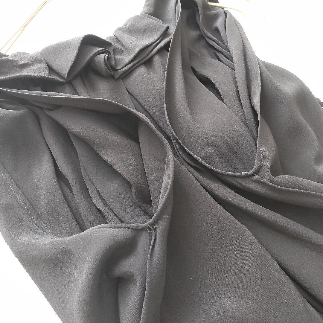 FENDI Silk Sleeveless Long Dress Black Size L Belt Detail Occasion Used From Jp thumbnail 3
