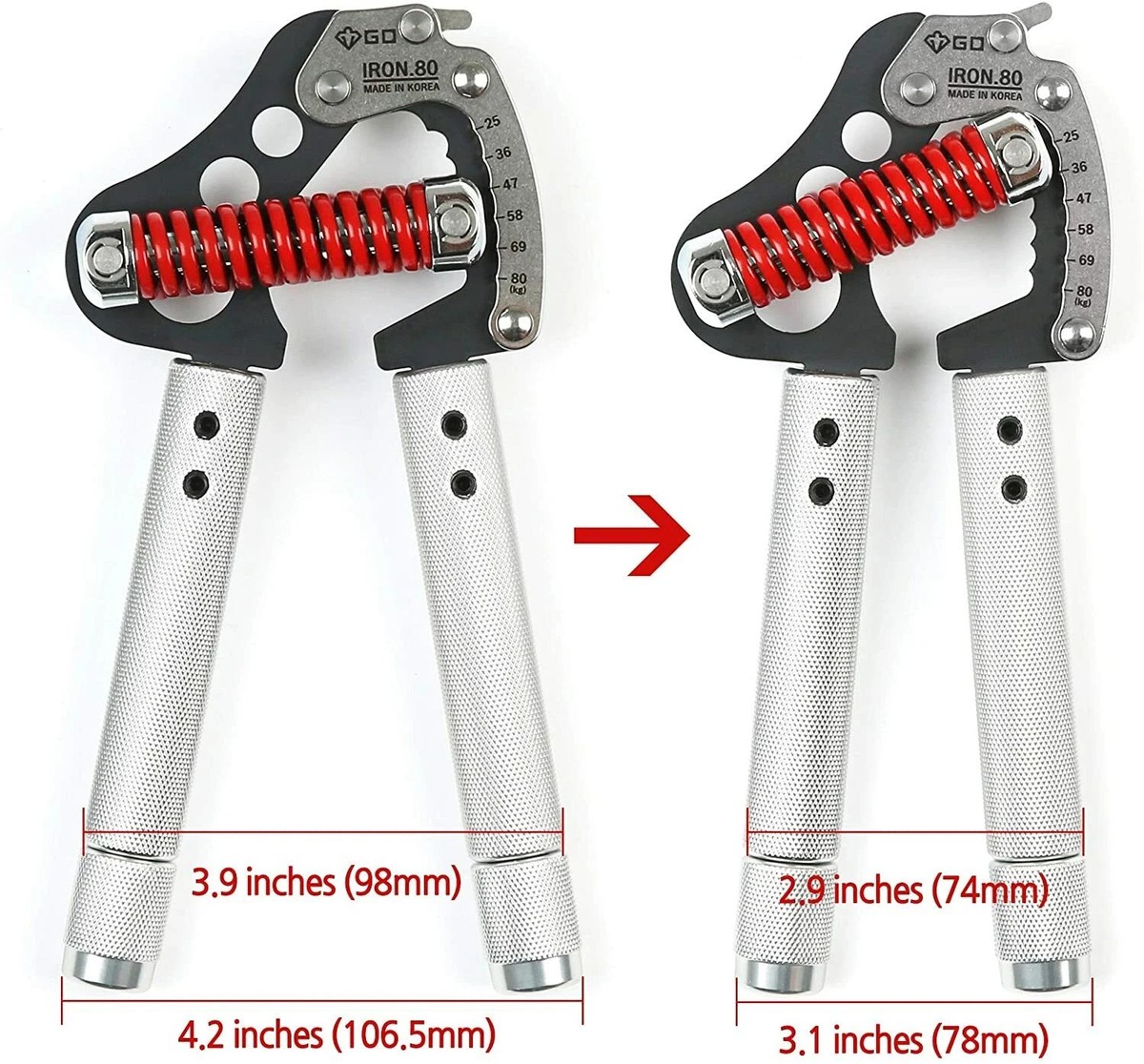 NEW GD Iron Grip Premium Hand Gripper EXT 80, EXT 90 with pinch