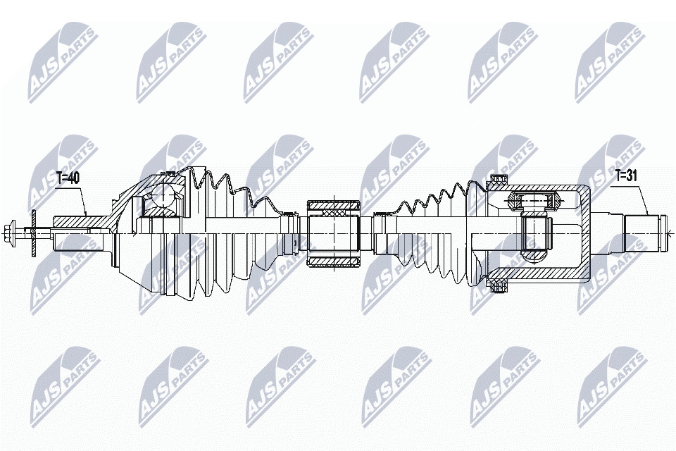 NTY OE NPW-VV-115 Drive Shaft for VOLVO