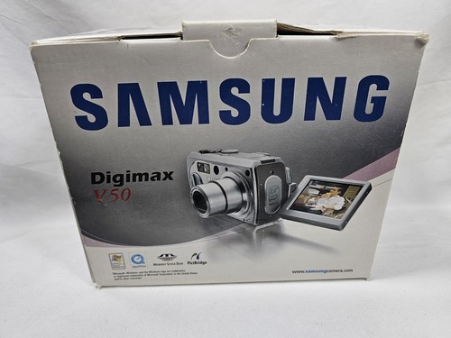 Cámara digital Samsung Digimax V50 pantalla abatible 5,0 MP plateada probada - en caja - Imagen 3 de 12