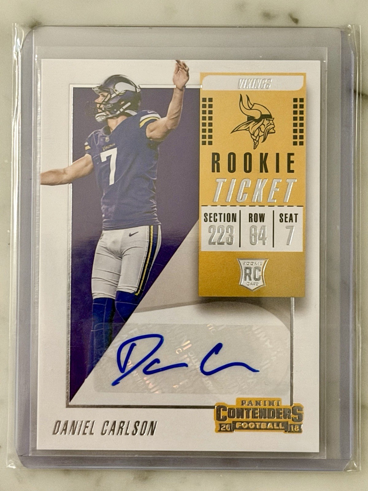 2018 Panini Contenders - Rookie Ticket Autograph Daniel Carlson #217 (AU, RC)