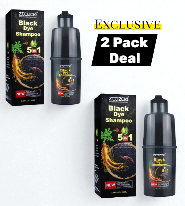 Ztazaki 5-in-1 Black Hair Color Shampoo Semi-Permanent 3.38oz – 2