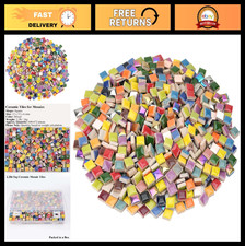 2.2LB Mini Colored Ceramic Mosaic Tiles - 12mm Square Craft Pieces for Decor, Co