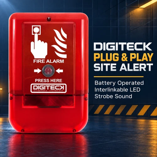 DIGITECK Plug & Play Site Alert Battery Operated Interlinkable LED Strobe Sound