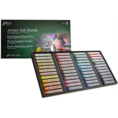 Gallery Soft Pastel Squares Cardboard Box Set 48 Assorted Colors Art Kit