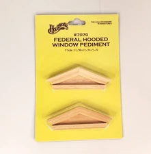 Dollhouse Window Pediment Federal Hooded Style Wood 1:12 Scale Houseworks #7070