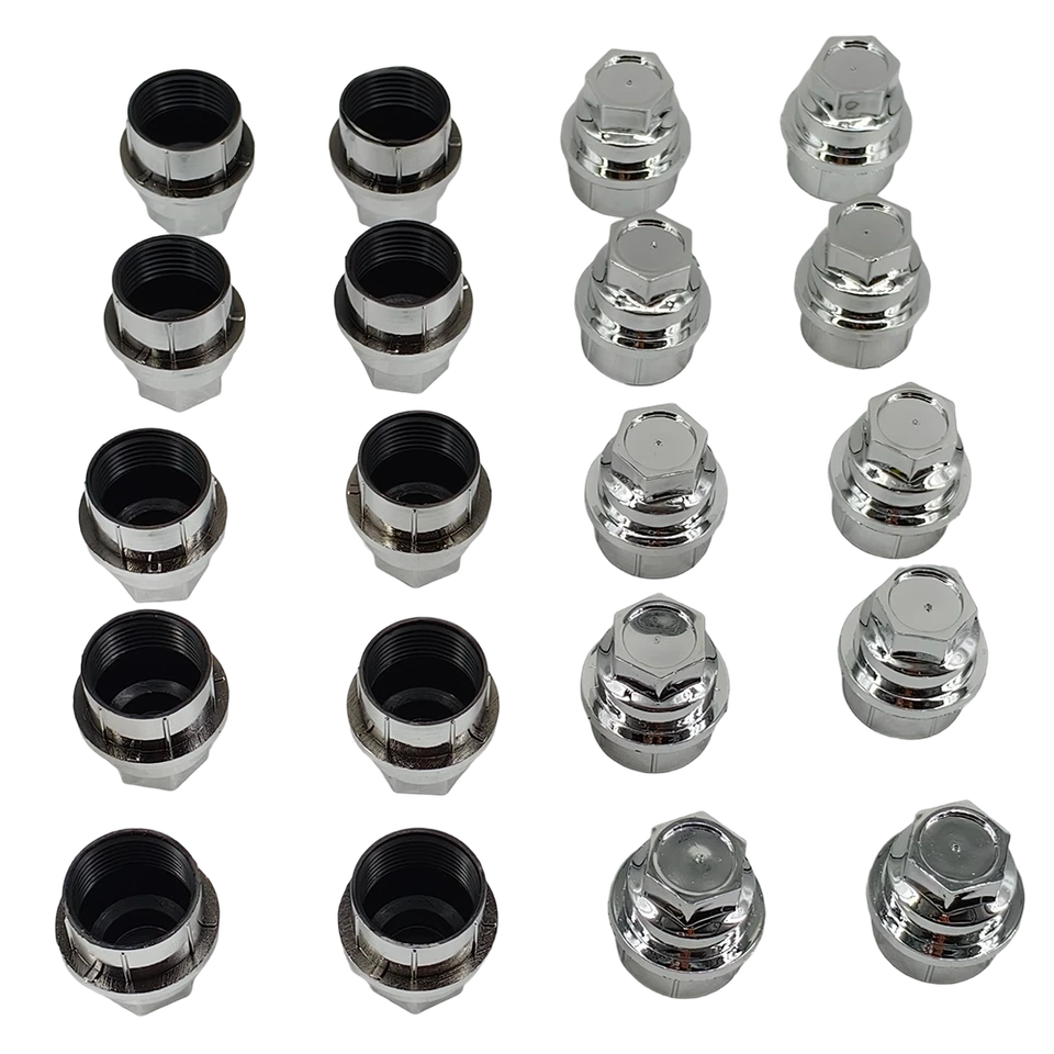 20 CHROME LUG NUT COVERS CAPSFor CHEVY GMC SILVERADO 1500 2500 FULL SIZE TRUCK Foto 3 de 4