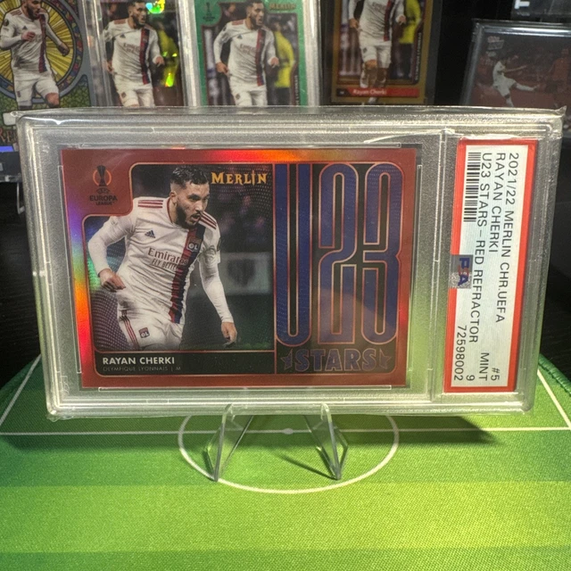 Rayan Cherki 2021-22 Topps Merlin UEFA U23 Stars Red /10 PSA 9 #U23-5 Lyon
