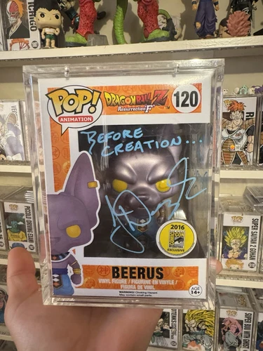 Funko Beerus 120 SDCC 2016 metálico DBZ firmado y cotizado (Jason Douglas) JSA