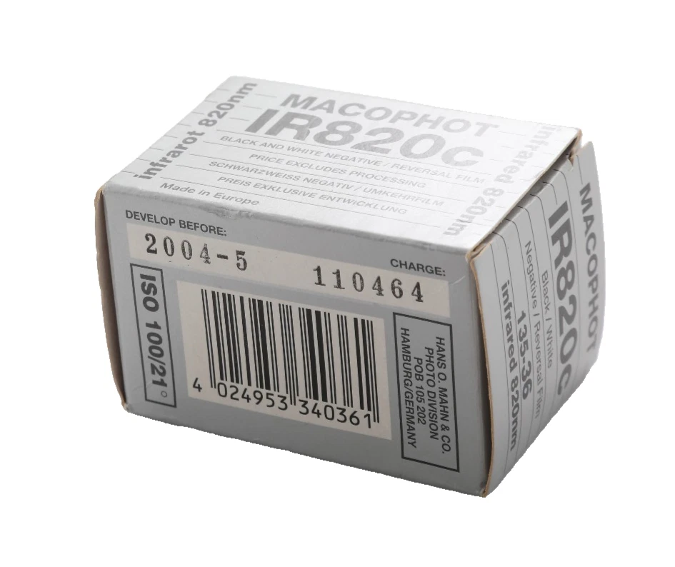 Película infrarroja Macophet IR820c 135-36 Foto 3 de 3