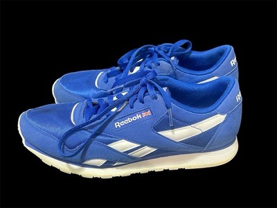 Reebok Classic Nylon Mens Sneakers Tennis Shoes, Collegiate Blue and WhiteSize 9