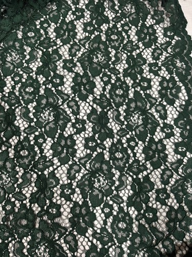 1 Meter Dark Green Guipure Cord Stretch Lace 58” Wide - Picture 3 of 3