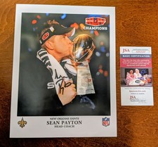Sean Payton SIGNED Autographed Super Bowl 44 8x10 Photo JSA - NFL Saints Broncos