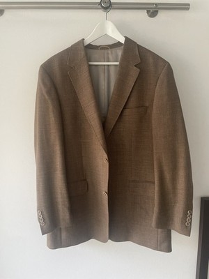 BARUTTI   leichtes HerrenSAKKO mit Schurwolle SEIDE LEINEN Gr 54 KARAMELL Top!