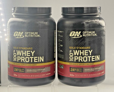 Lot of 2 ON Gold Standard 100 Whey Protein Rich DoubleChocolate1.47 lb Exp08/26