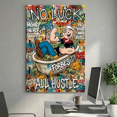 Popeye, Motivierendes Pop-Art Wandbild Acrylglas, Leinwand, Poster Graffiti