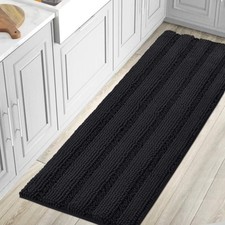 Tapis de bain antidérapant H.VERSAILTEX 59"x20" tapis de course extra long lavable noir