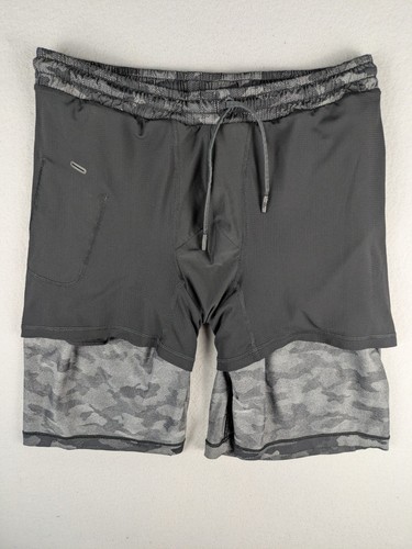 Lululemon Shorts Mens L Grey Camo Active Lined License To Train Abrasion Resist - Picture 7 of 12