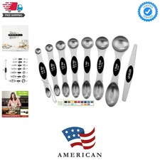 Stainless Steel Magnetic Measuring Spoons Set with Strong N45 Magnets, Heavy ...