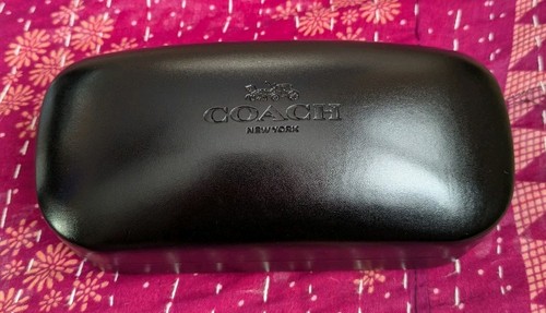 COACH Eyeglasses Sunglasses Black Hard Case Clamshell Medium Size Cleaning Cloth