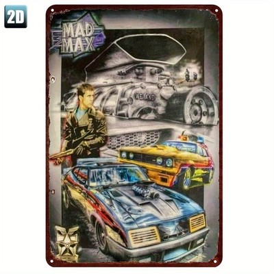 Mad Max: Fury Road Tin Metal Signs Home Décor Retro Post-Apocalyptic Car Scene W