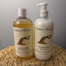 Crabtree Evelyn Gardeners Scented Body Lotion 16.9 oz Shower Gel Set of 2