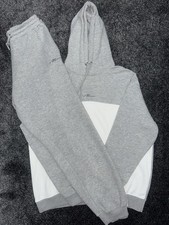Mens MAN Tracksuit Grey Size L Hoodie Joggers Sportswear