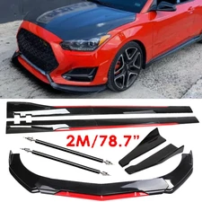 Front Bumper Lip Splitter Spoiler Glossy Black Red Body Kits For Hyundai Velost