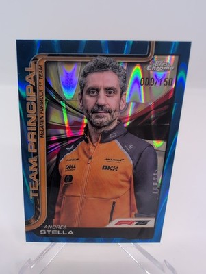 2025 Topps Chrome Formula 1 F1 Andrea Stella Blue Raywave /150 #194