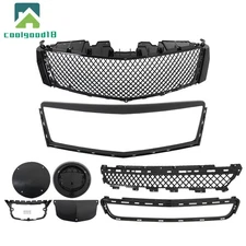 Front Bumper Upper + Lower Grill With Outer Frame For Cadillac XTS 2013-2017