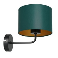 Wandleuchte Petrol Gold Stoff B:18 Cm E27 Blendarm Wohnlich Wandlampe Wohnzimmer