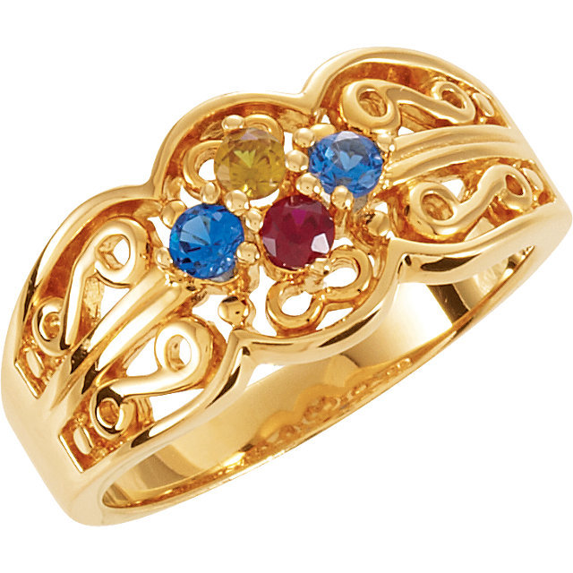 birthstone rings for mom 2 stones