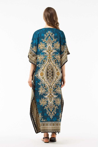 NEW WOMENS LADIES KAFTAN LONG DRESS AFRICAN DRESS SUMMER WEAR DASHIKI - Picture 19 of 24