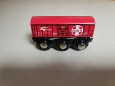 Lionel wooden Railway Heritage Series Santa Fe Red Box Car works w Thomas