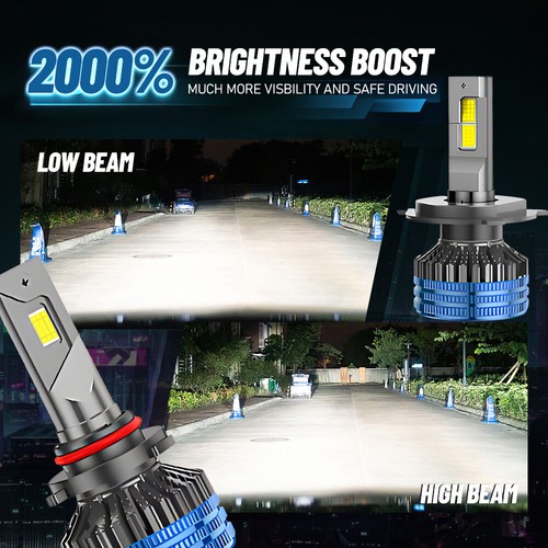 9005 HB3 LED Headlight Bulbs Kit High Beam 150000LM Super Bright 6000K White - Picture 5 of 8