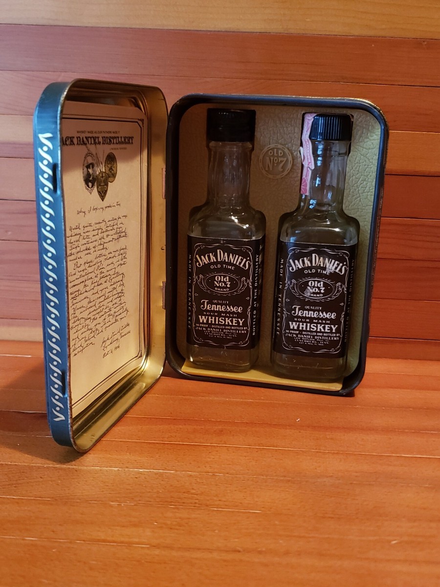 Vintage Jack Daniels Old No. 7 Tennessee Whiskey Tin Box With 2