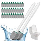 30 Pack Stone Gray Toilet Bowl Brushes with Long Handle for Easy Cleaning