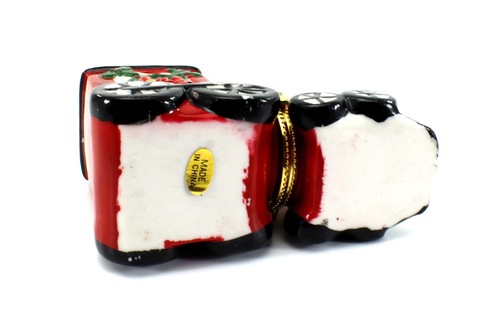 Christmas Ornament Trinket Box TRAIN LOCOMOTIVE Porcelain in Box - Picture 8 of 10