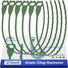 6 Pack 27 Inch Drain Snake Clog Remover, Drain Hair Catcher Sink Snake Drain Cle