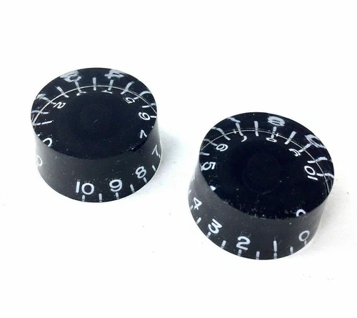 PK-0130-L23 (2) Black Lefty Speed Knobs Fits USA Split Shaft Pots Guitar/Bass