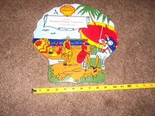 VINTAGE 11 3/4 in  SHELL GAS ST. LOUIS MISSOURI  ADV. SIGN METAL PORCELAIN -974A