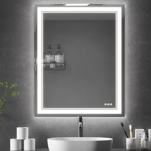 LED Bathroom Vanity Mirror, Dimmable Touch Control, Anti-Fog, 3 Colors - Picture 8 of 35