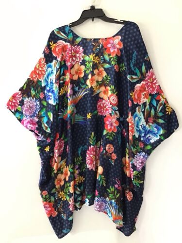 Johnny Was California Multi Color Floral Short Kimono Cover Up 1X New - Picture 2 of 2