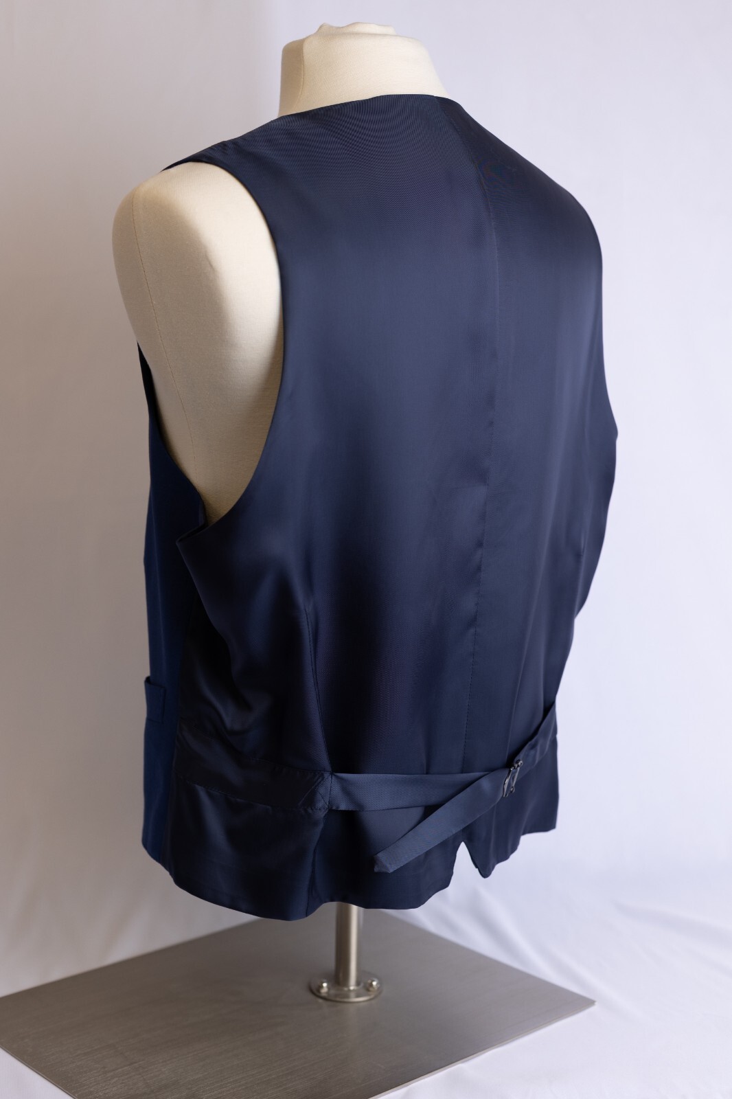 Custom Made Vest Navy Wool Fabric Vitale Barberis Canonico image 2