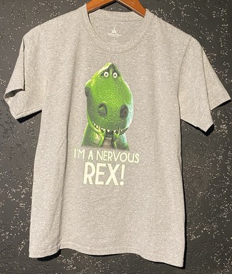 Disney Toy Story Movie Promo I m A Nervous Rex! T Shirt Youth Large T Rex Woody